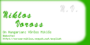 miklos voross business card