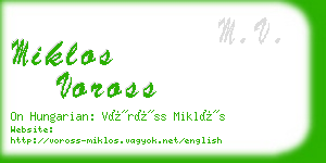 miklos voross business card